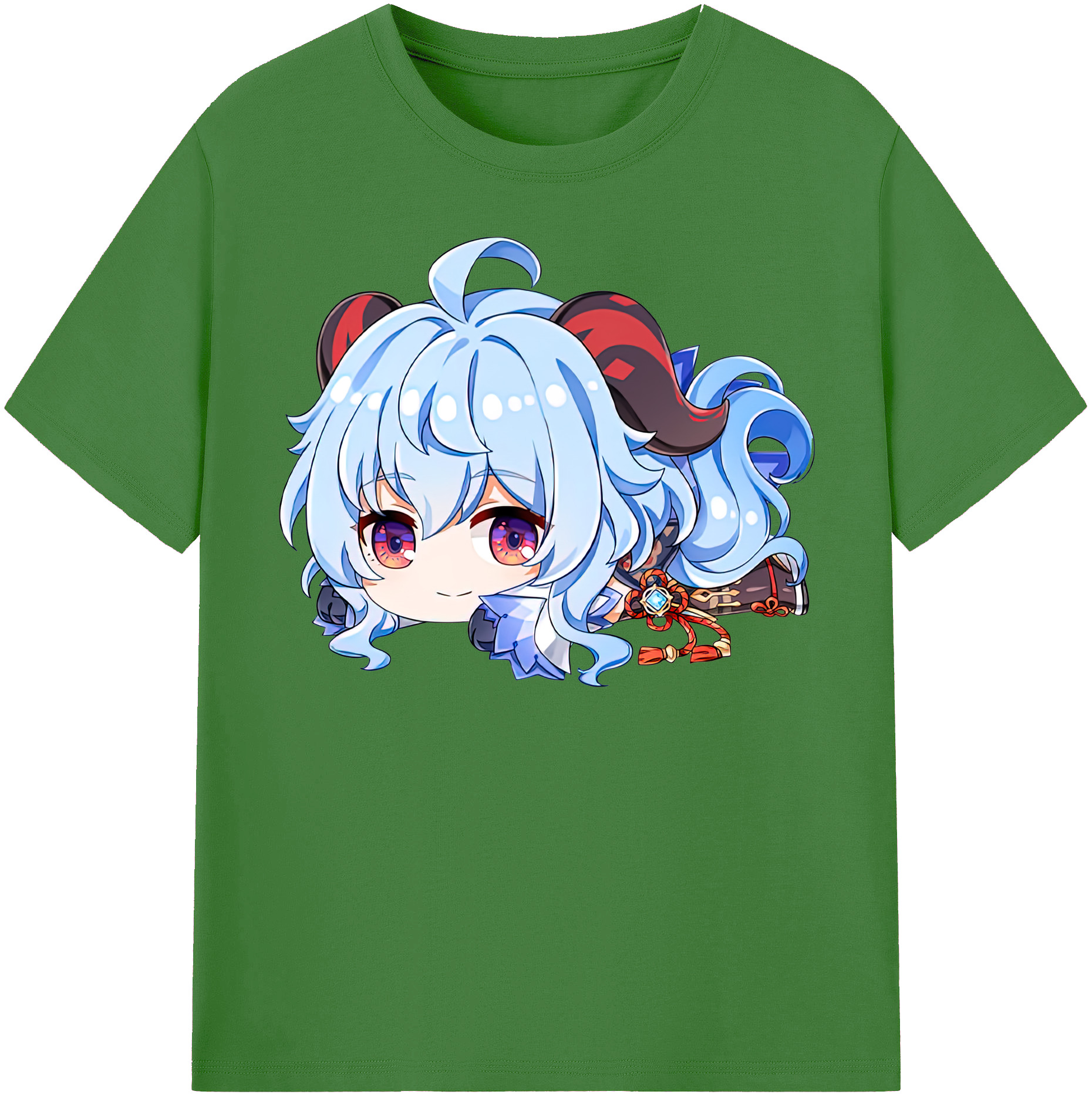 げんし神 甘雨 かんう genshin Ganyu レディースカジュアルプリントTシャツ（綿100％）